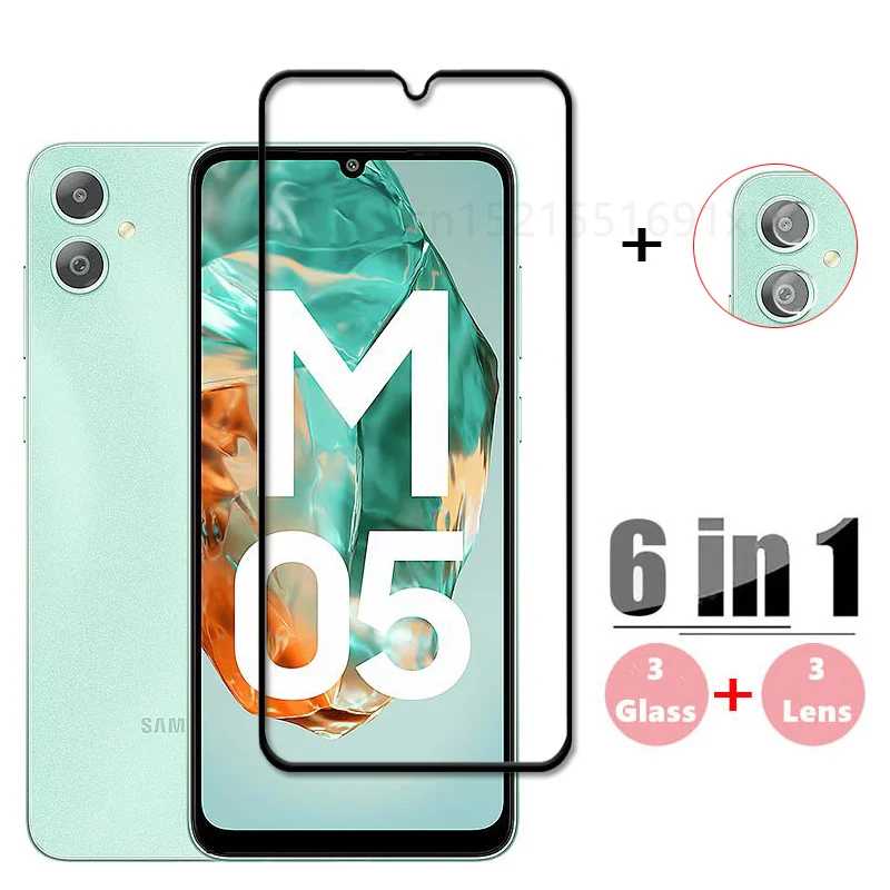 

For Samsung Galaxy M05 Full Cover Tempered Glass Samsung M05 Screen Protector 9H Protective Phone Lens Film Samsung Galaxy M05