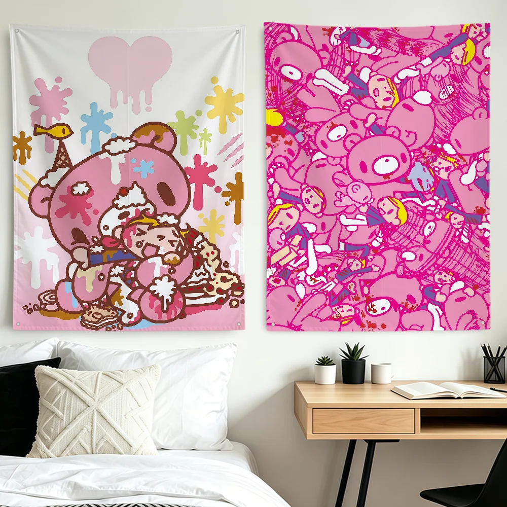 Cute Fun G-Gloomy Bear Cartoon Flag Room Hogar Dorm Home Camping Outdoor Banner Party Club Wall Hanging Decor Gift