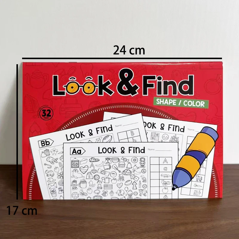 Children/adults Drawing Toy Book, Search for Hidden Items Fun Search Game, A-Z Letter Search, Coloring Activity Book