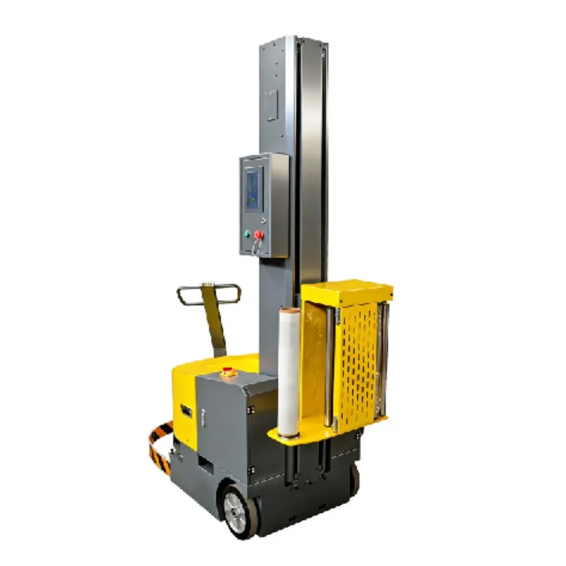 Self-propelled winding machine manufacturer, logistics express fully automatic wrapping machine,  pallets with stretch film