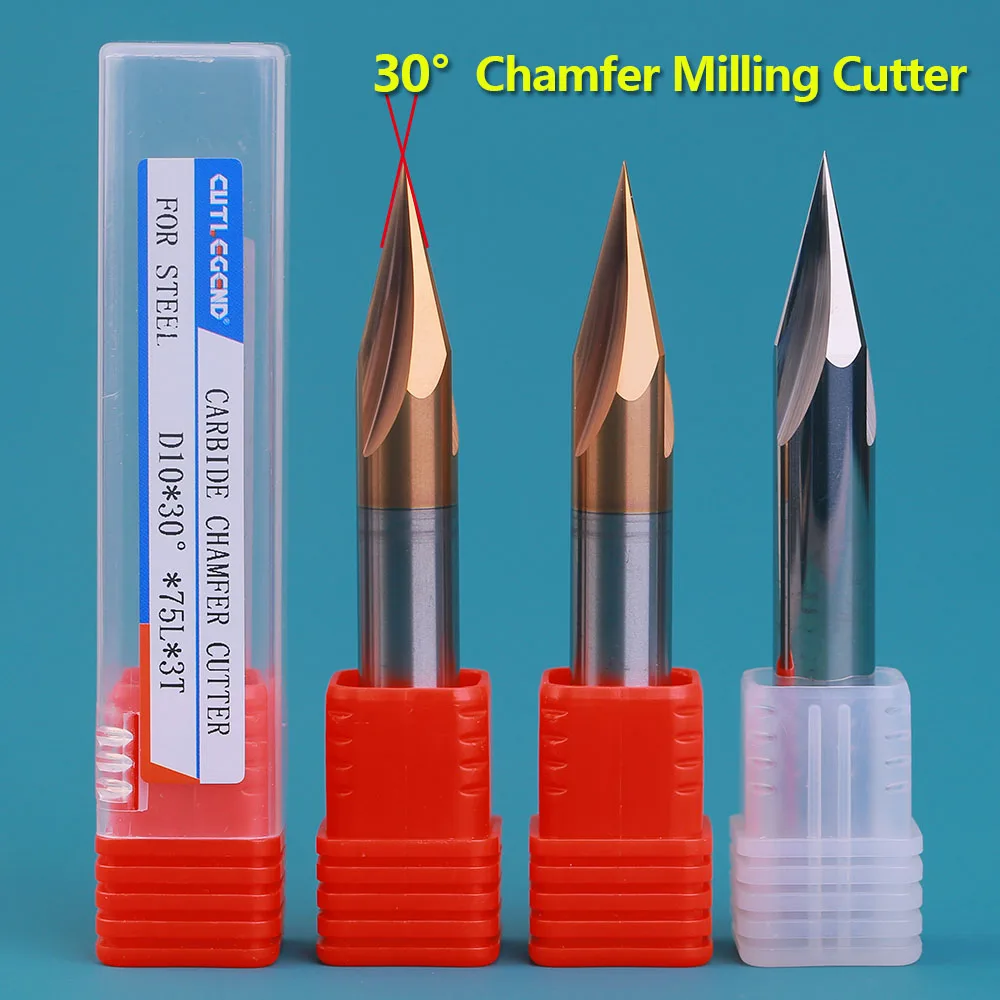 

CUTLEGEND 30 Degree Chamfer Milling Cutter Carbide 3 4 5 6 8 10 12 16mm diameter Chamfering Mill Deburring Edges V Grove Router