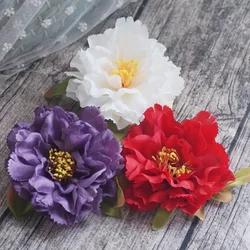 9cm Peony Artificial Flower Hair Accessories Hairpins For Hair Wedding Bridal Hair Clips Barrette