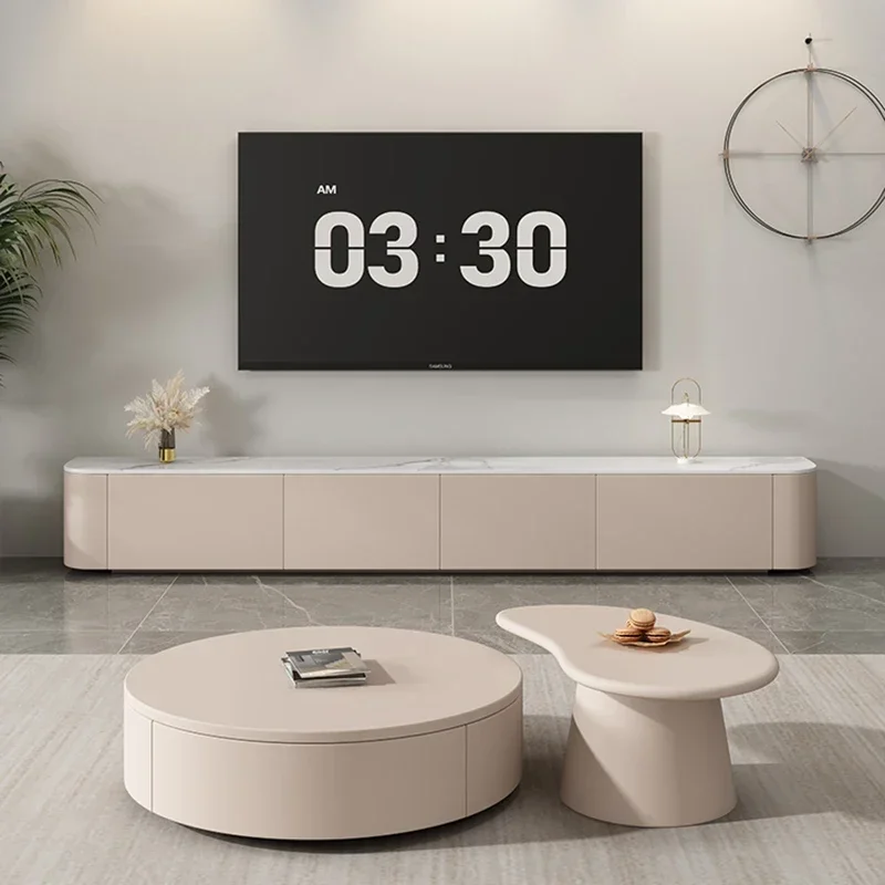 فتاة حامل تلفاز خزائن غرفة المعيشة الفاخرة جدار وحدة التحكم الجدول الأبيض الركيزة الزينة الايداع Meubles أثاث التلفزيون