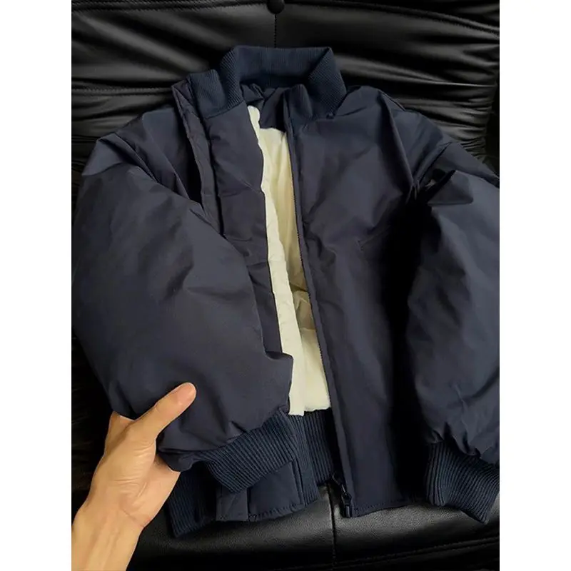 Or Flight Jaet manteau en k bleu pour hommes coton vêtements d'extérieur d'hiver col Cleanfit singe coton irt Thiened sans capuche