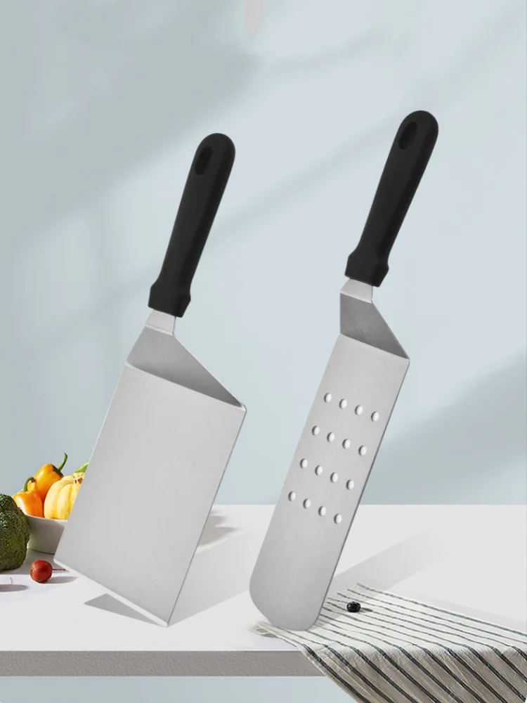 Kitchen Stainless Steel Scraper Cooking Spatula Barbecue Spatula Plate Barbecue Spatula Hamburger Spatula Cooking Utensils