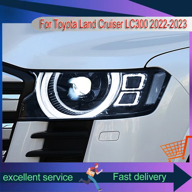 

Car Daylight Styling For Toyota Land Cruiser 2022-2023 LC300 Front Lamp DRL Headlight Highlight Full LED Bulb Projector Len Auto