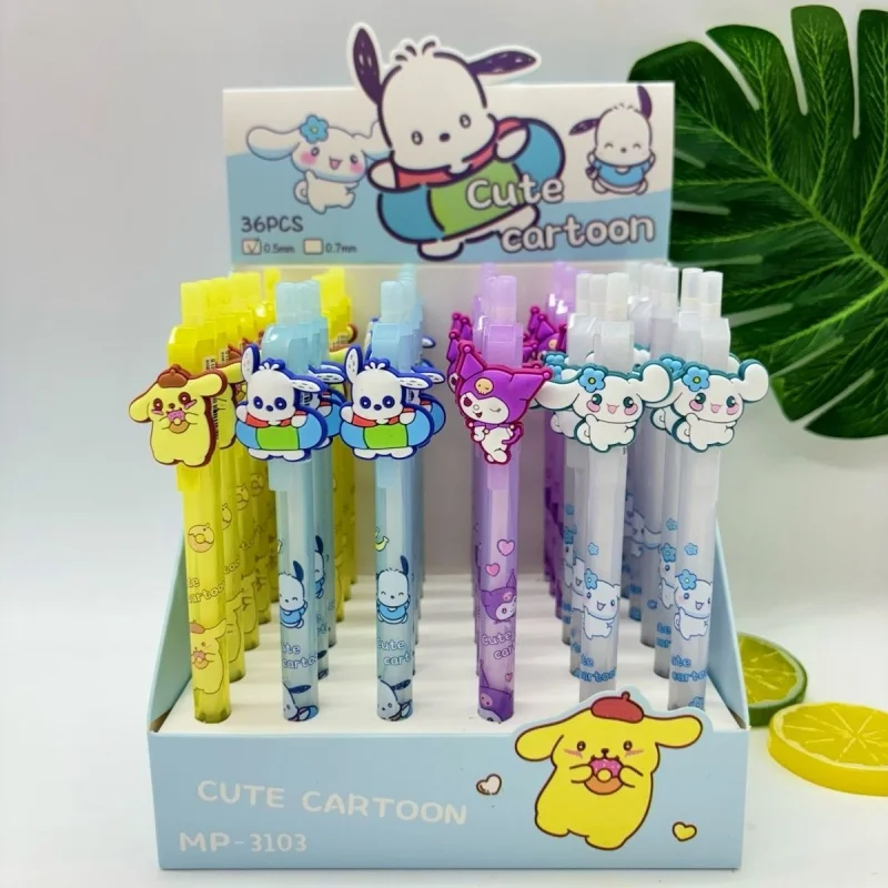 

36pcs/lot Sanrio Kuromi Pochacco Mechanical Pencil Cartoon 0.5MM Drawing Writing Automatic Pen School Office Supplies
