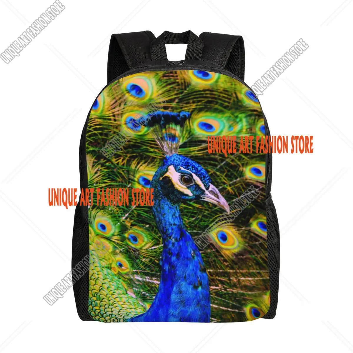 

Peacock Backpack for Women Men Waterproof College School Feather Animal Cute And Beautiful Bag Print Bookbags