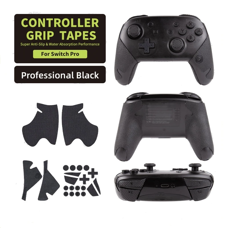 

Controller Grips for Switch Pro Controller Grips Tape, Anti-Slip, Textured Skin Kit for Switch Pro Game Controllers Handle Grips