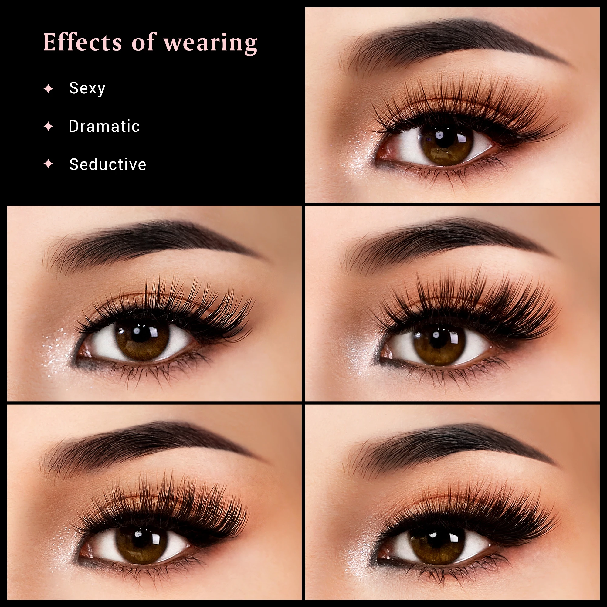 مجموعة الرموش الصناعية من جيسوب، 5 أزواج رموش صناعية مرنة ثلاثية الأبعاد مثيرة وناعمة وخفيفة الوزن وقابلة لإعادة الاستخدام، FE501