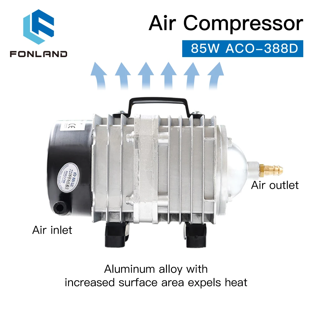 مضخة هواء مغناطيسية كهربائية لضاغط الهواء ACO-388D بقدرة 85 وات لآلة قطع النقش بالليزر CO2