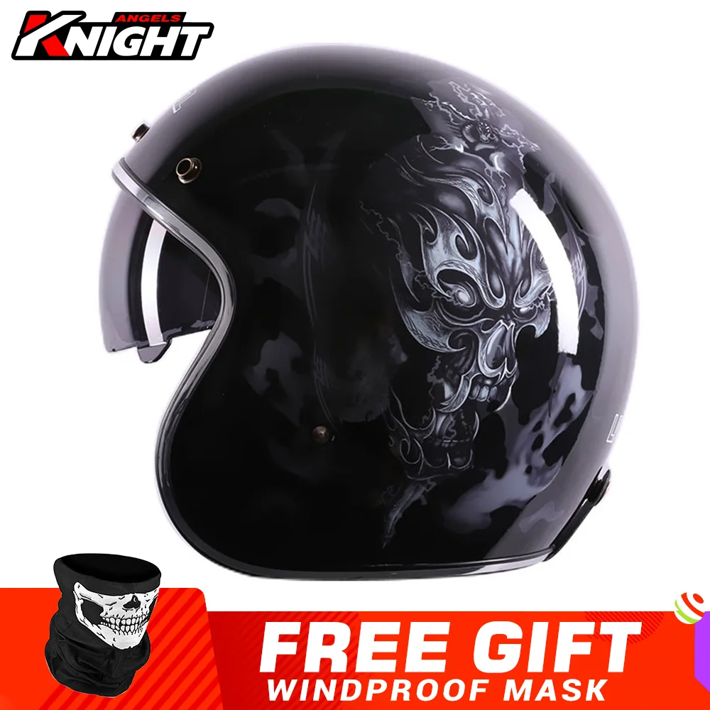 

Motorcycle Helmet Motocross Accessories Casco Moto Retro Half Helmet 3/4 Open Face Vintage Helmet Four Seasons Capacete De Moto