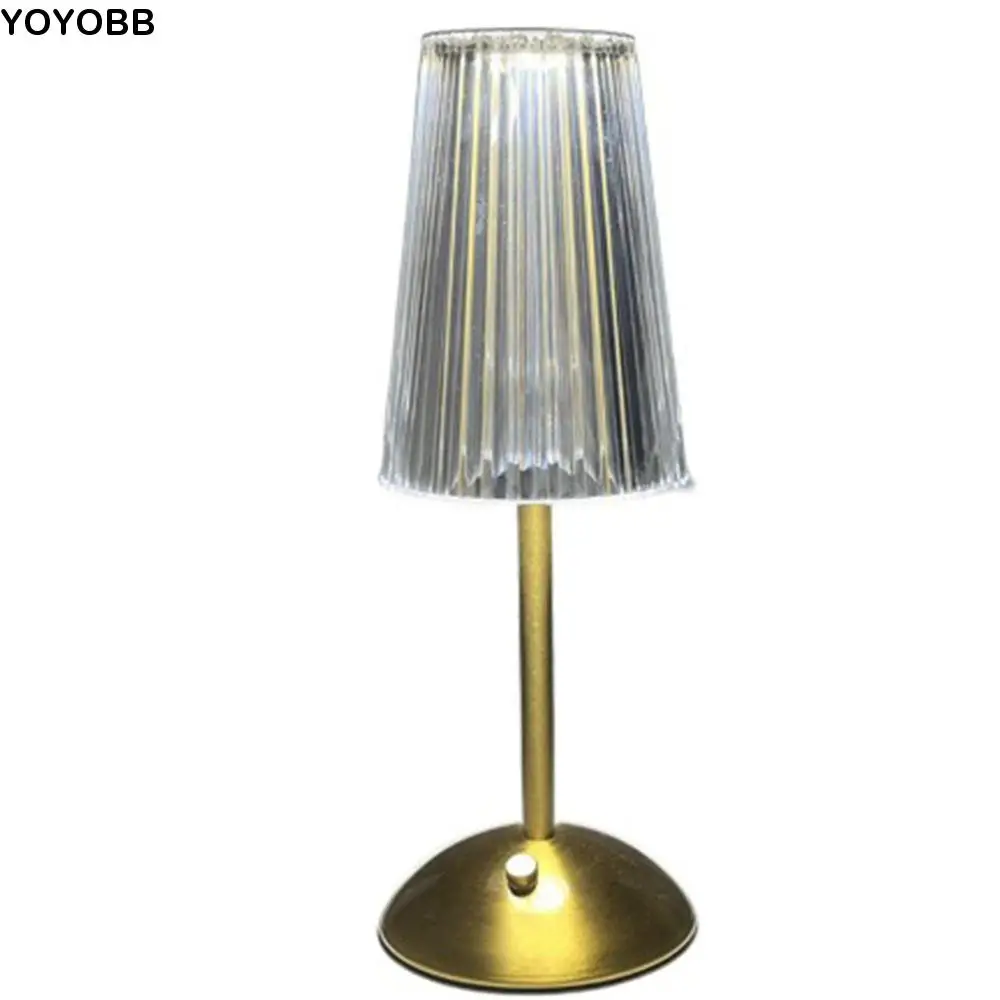 

Vintage Nordic Style Crystal Table Lamp 3 Colors Dimmable Touch Control Lamp Acrylic USB Rechargeable Nightstand Light Hotel
