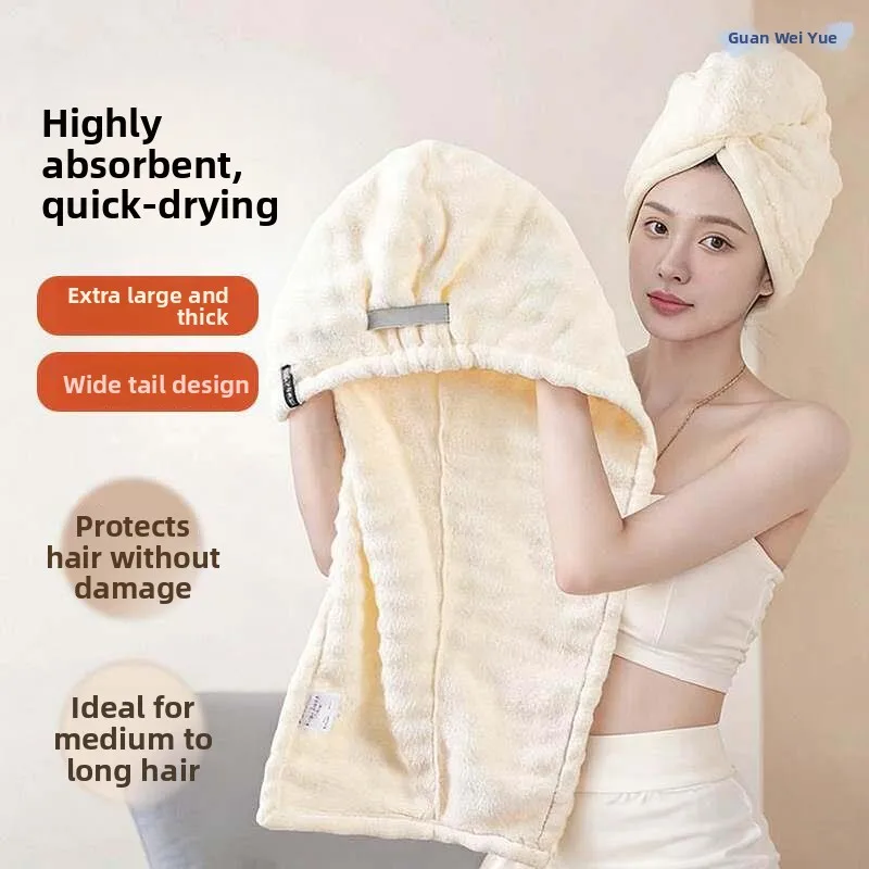 2026年新発売-厚手ヘアドライキャップ-超吸水速乾-レディースヘアタオル-シャンプーバスキャップ-女性用パーソナルケアツール