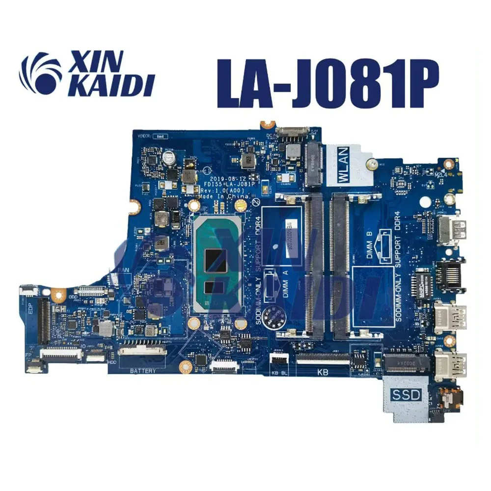 

Материнская плата для ноутбука DELL Inspiron 3493, 3593, 3793, Φ 004C38 03DD 3K CPU LA-J081P I5 10-го поколения