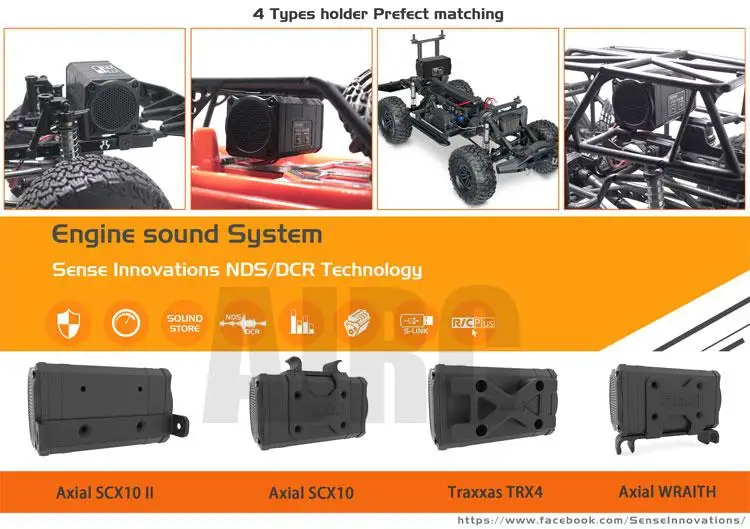 Ess-dual Dual Dual Horn Simulation Sound Group Engine Sound mit Halterung für Trx-4 Trx6 Scx10 D90 Axial Engine Sound Simulator – Detail 6