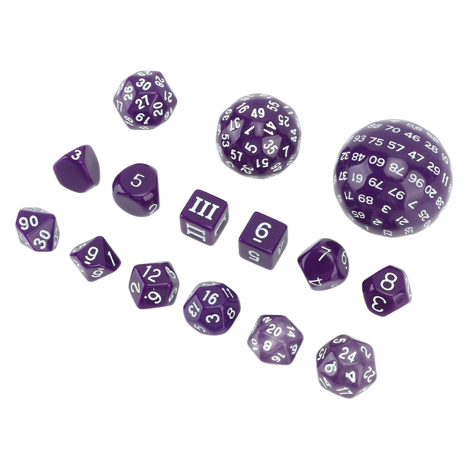 15pcs Polyhedral Dice Set 3 to 100 Sides Complete Polyhedral Dice Set for Table Games Role Playing