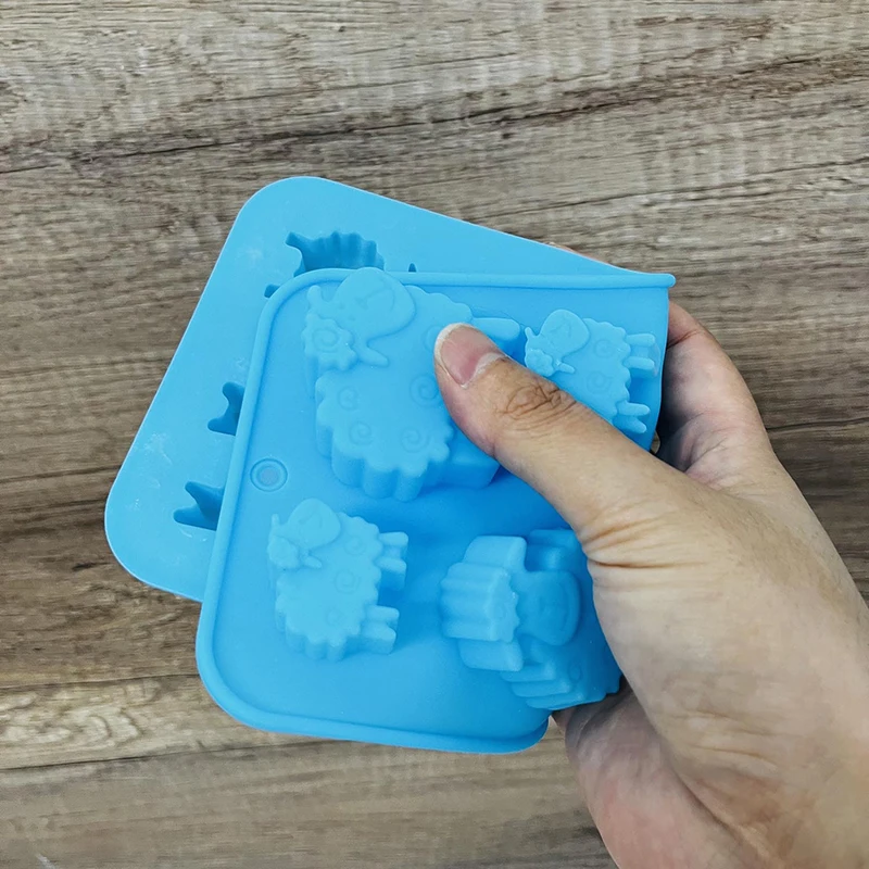 Sheep Silicone Mold For Soap Making Cartoon Animal Chocolate Ice Cube Candy Cake Decoration Crayon Wax Melts Art Craft Kitchen