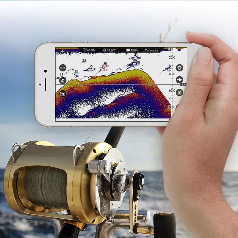 Großhandel Tiefe 0,6 m-40 m 125 kHz tragbarer Sonar-Sensor zum Angeln von Booten