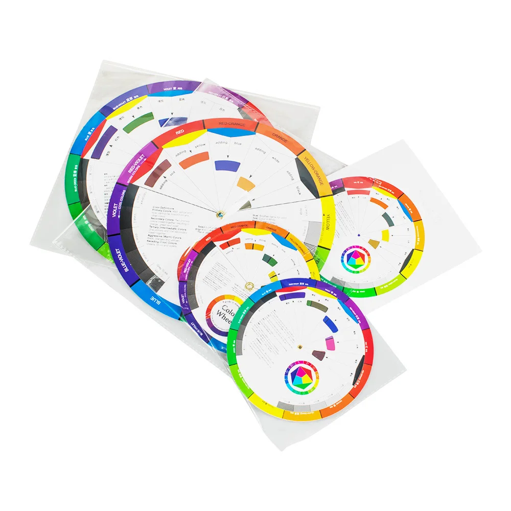 1Pcs 12 Color Paper Card Tattoo Color Wheel Circle Chromatic Eyebrow Tattoos Design Nails Professional Pigment Makeup Supplies
