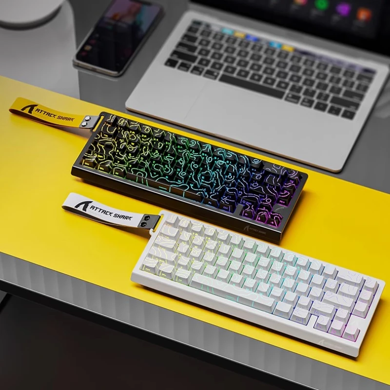 هجوم القرش X68HE لوحة المفاتيح الميكانيكية كفاف خط المحور المغناطيسي Csgo Varolant لوحة مفاتيح الألعاب السلكية المحور المغناطيسي لوحة المفاتيح #1