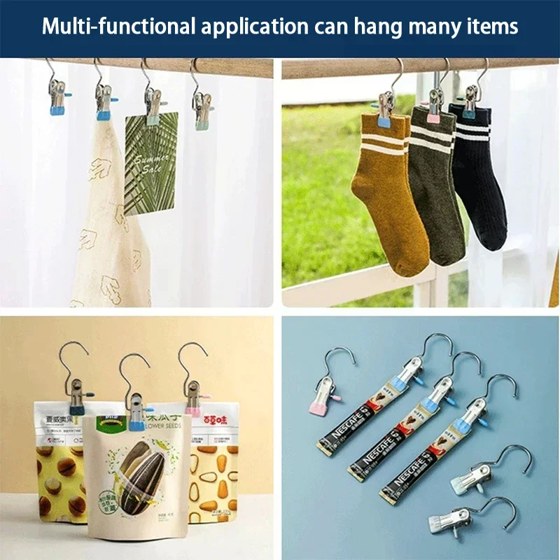 Stainless Steel Clothes Hangers With Clips Hanging Underwear Socks And Stockings 10pcs