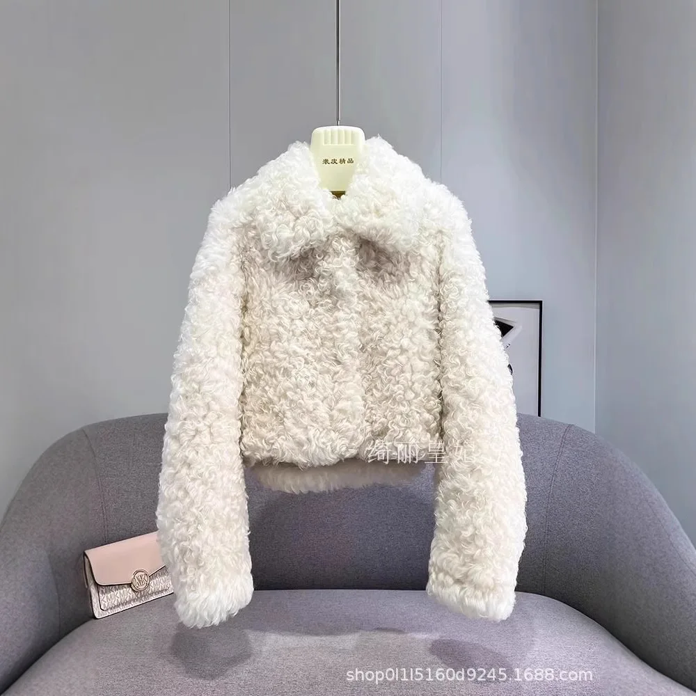 Women Faux Fur Short Coats Jackets Turn Down Collar Full Sleeve Coat Thick Y2k Streetwear Jacket Elegant Work Autumn Winter