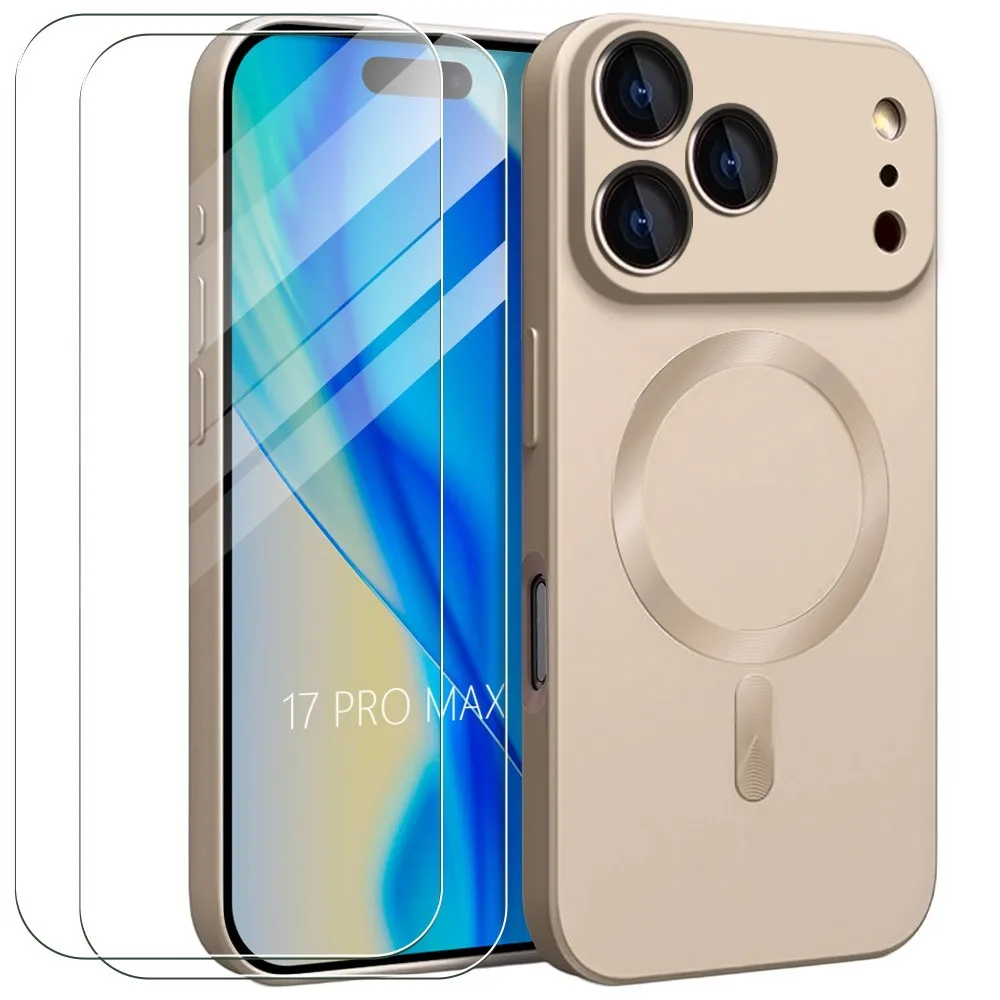 Coque avec Cerle Magnétique pour iPhone 17 Pro Max /17 Pro / Air + Verre Trempé
