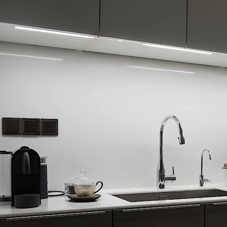 Plug Under Cabinet Light Kit with Power Adapter, Dimmer, 2 pcs 12 Inch USB LED Light Bars. Dimmable Linkable for Kitchen Counte view 2