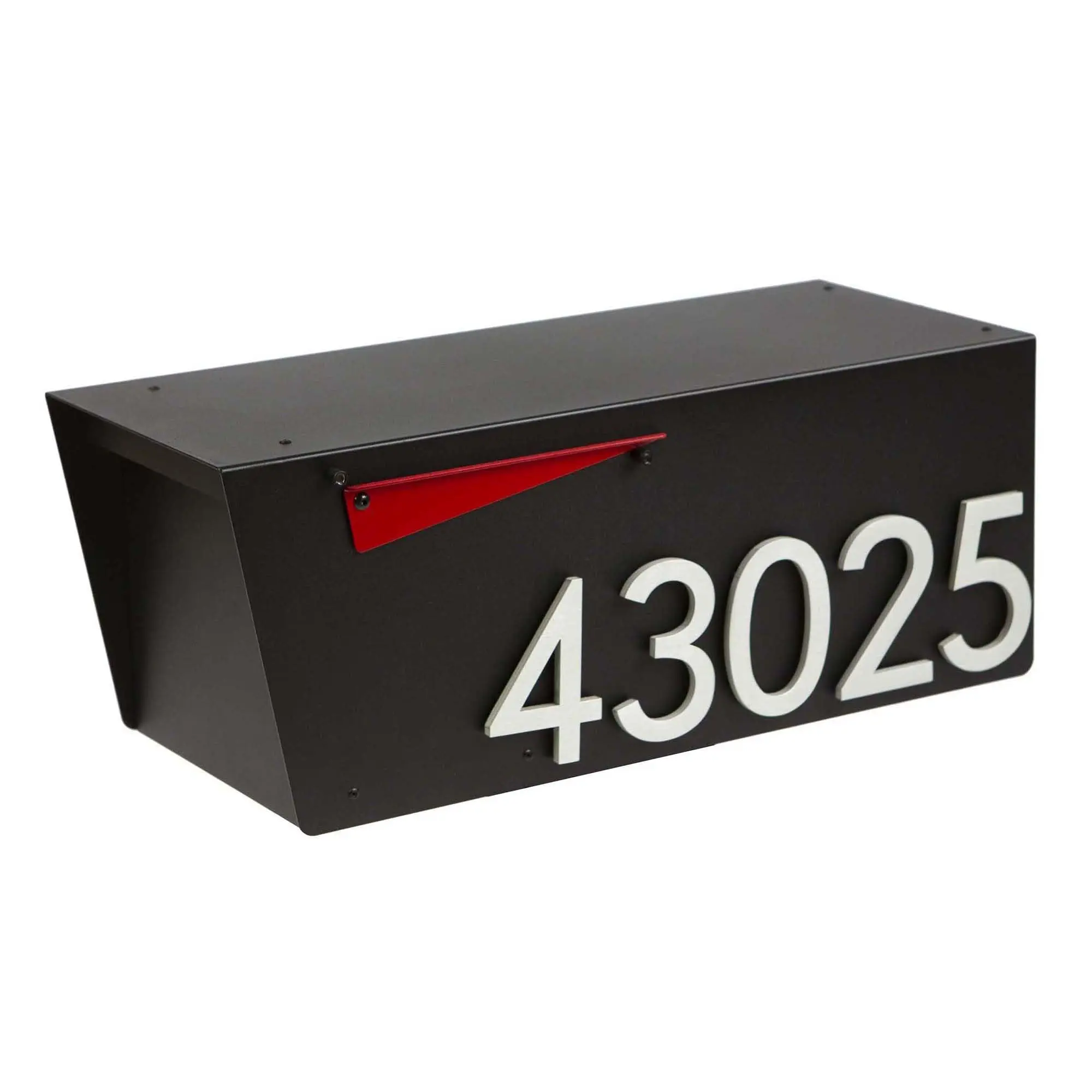 Modern Post-Mounted Mailbox with Personalized Address Numbers, Small Size #HC100 (with Five Address Numbers)