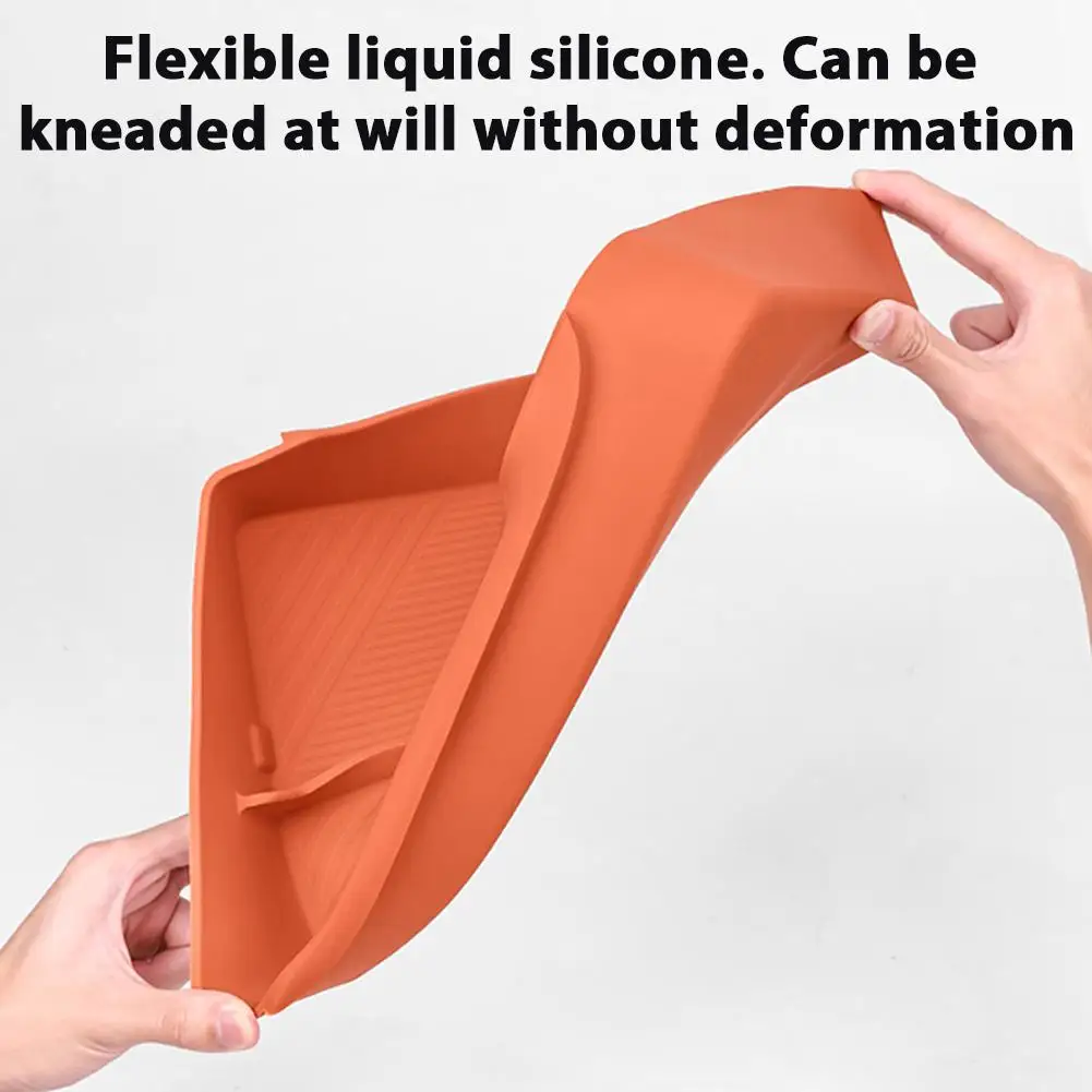 صندوق تخزين بطبقة مزدوجة تحت وحدة التحكم المركزية، ديكور داخلي للسيارة من السيليكون عالي الجودة، تعديل حديث لـ LIxiang L8