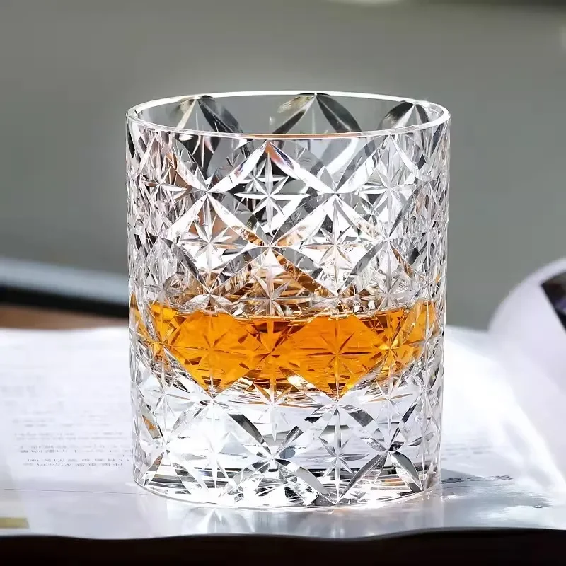 K9 Crystal Starry Sky Whiskey Cup Starlight Edo Kiriko Hand Engraving Heavy Whisky Rock Liquor Wine Glasses XO Tumbler Gift Box