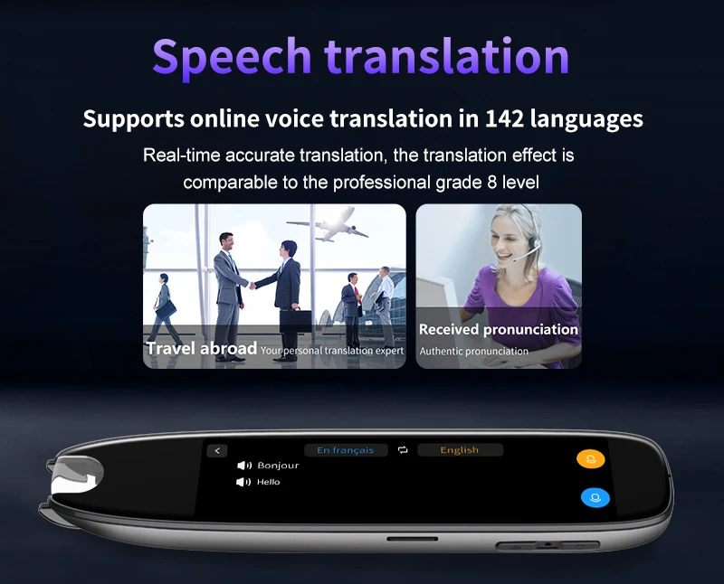 Scan-Übersetzungsstift 142 Sprachen Leseschwierigkeiten-Hilfe Text-zu-Sprache-Scanner-Stift 10 Offline-Sprachen für Schüler und Lernende – Detail 6