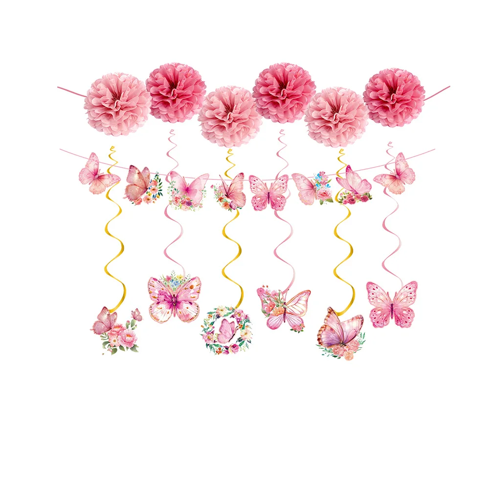 Schmetterlingsbanner, Schmetterlings-Party-Deko, Schmetterlings-Geburtstagsdekorationsbanner, Hochzeits-, Babyparty-, Kinder-, Mädchen-Geburtstagsdekorationsbanner – Detail 2