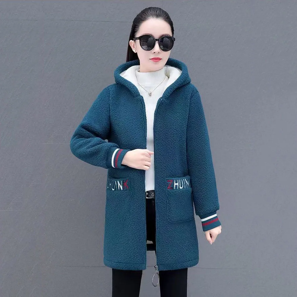 Fleece Warm Granular Velvet Coat Women\'s Autumn And Winter New Korean Version Of Loose Fashion Casual Cotton-padded Clothes Tide