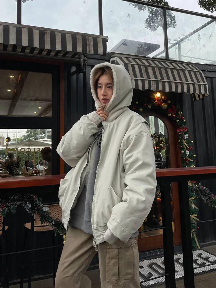 

Мужское ретро-американское пальто с капюшоном на подкладке, простой дизайн, хлопковое пальто, новая зимняя верхняя одежда, повседневная уличная одежда