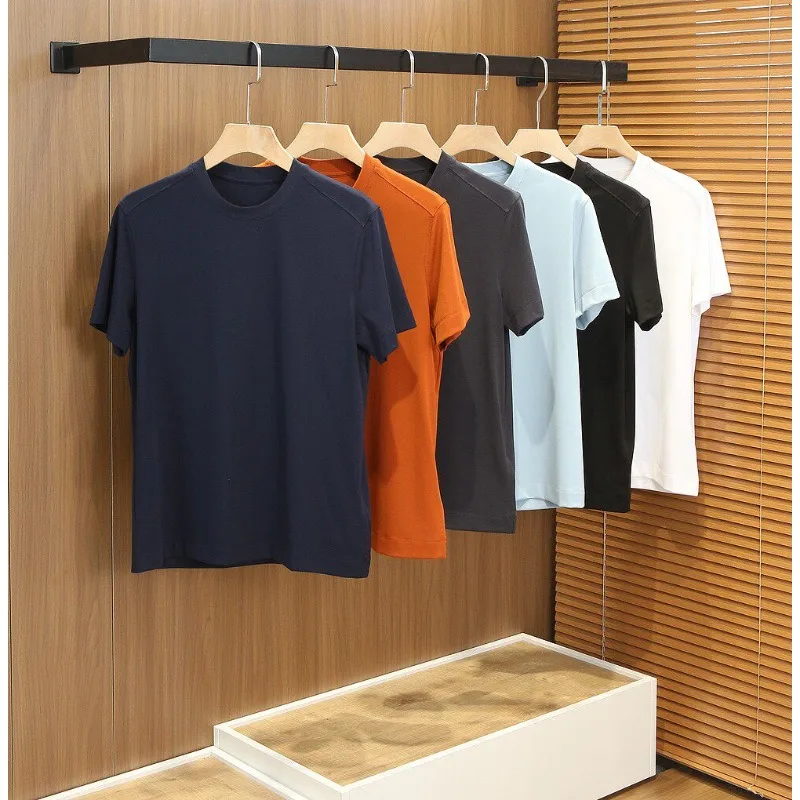 

zeg*26SS Classic Summer Style Italian Men's Simple and Versatile Business Casual Solid Color Round-neck Short-Sleeve T-Shirt