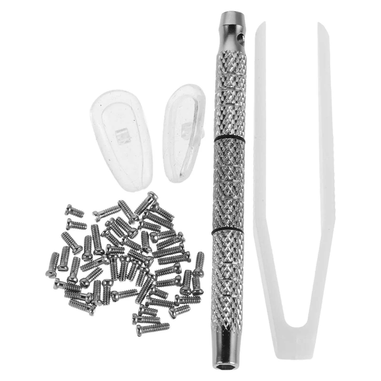 1 Box Eyeglass Frame Screw Assortment Slotted Flat Head Metal Micro Screws Mini Screwdriver Tweezers Glasses Repair Tool Kit