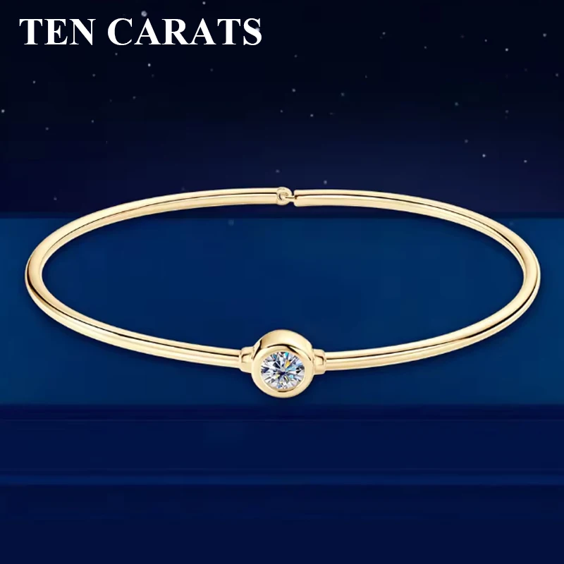 

Женский браслет TEN CARATS с муассанитом, сверкающий роскошный браслет из стерлингового серебра 925 пробы GRA, элегантный ювелирный подарок для повседневного ношения