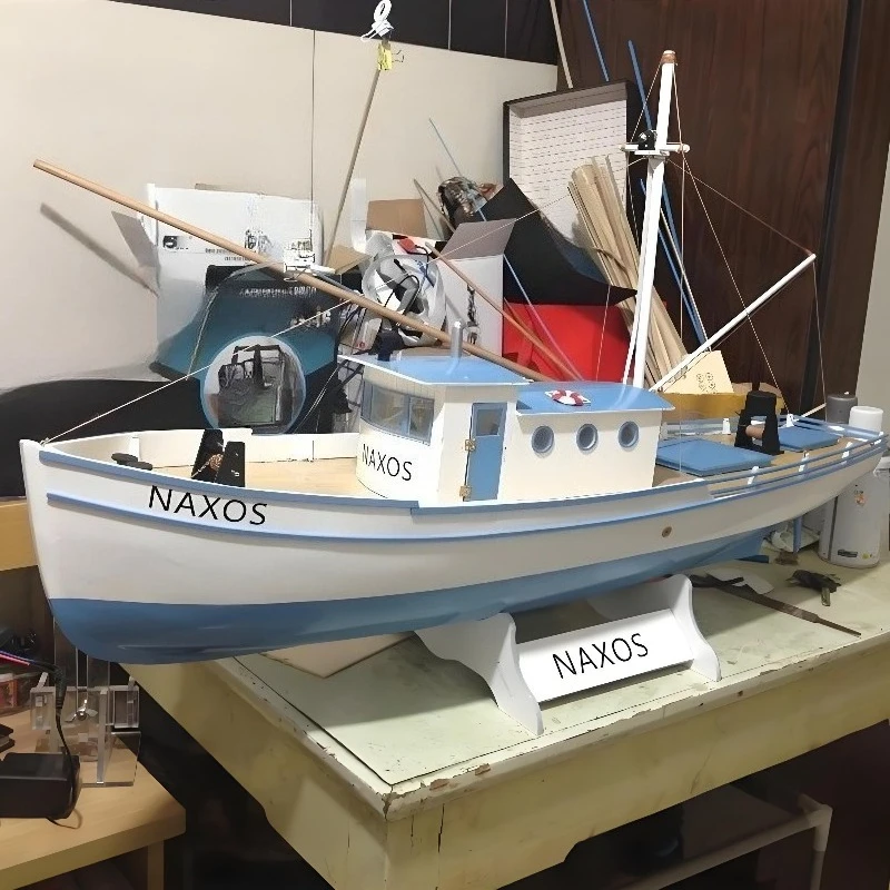 

NAXOS Wooden Fishing Boat Assembly Model Laser Cutting DIY Kit Handmade Ship Model Adult Assembly Ship Model Toy