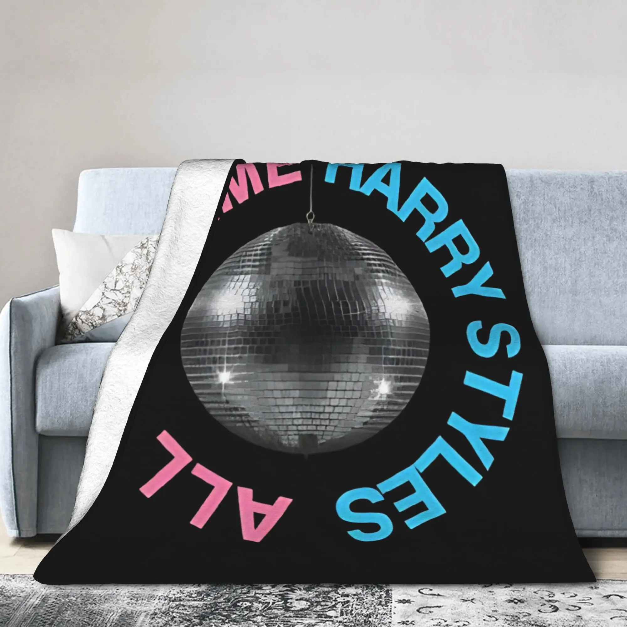 Kiss All The Time Disco Flannel Blankets Harrys Music Styles Funny Throw Blankets for Home Hotel Sofa  125*100cm Bedspread