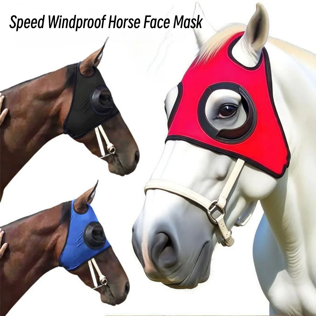 Professional Speed Windproof Horse Racing Eye Mask Elastic Breathable Horse Gear Supplies for Equestrian Sports