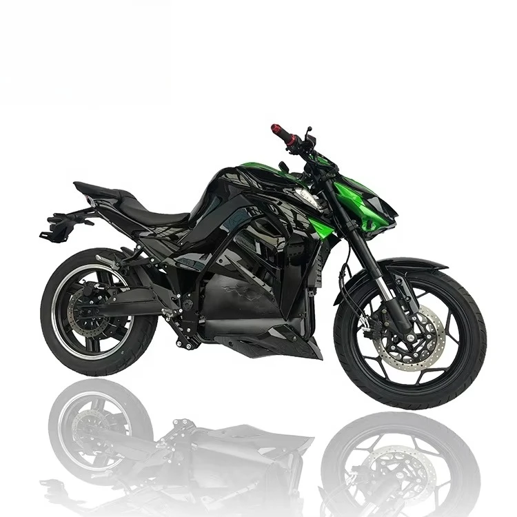2026 Luyuan Green/black Color 10000w Electric Lithium Motorcycle Z1000 With Wolf Eyes Headlight Moto