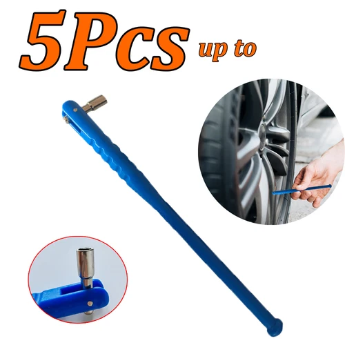 Tubo extractor de vástago de válvula de neumático, herramienta removedora de instalación de válvula de neumático de Metal para coche, extractor azul de neumático de coche, herramienta de reparación de Moto, 1-5 uds.