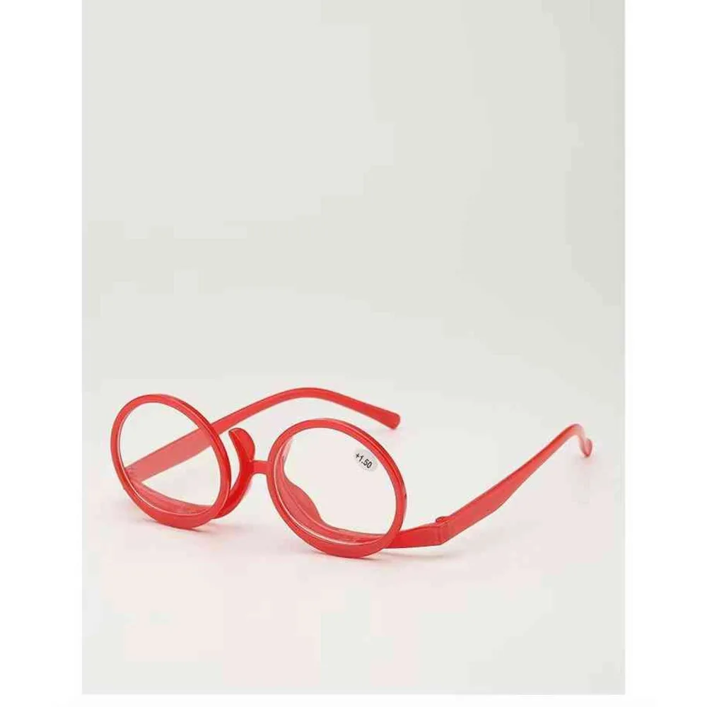 Multi Colored Frame Elderly Women, Single Piece Flip Makeup With Spring Legs, Reading Glasses For Presbyopia