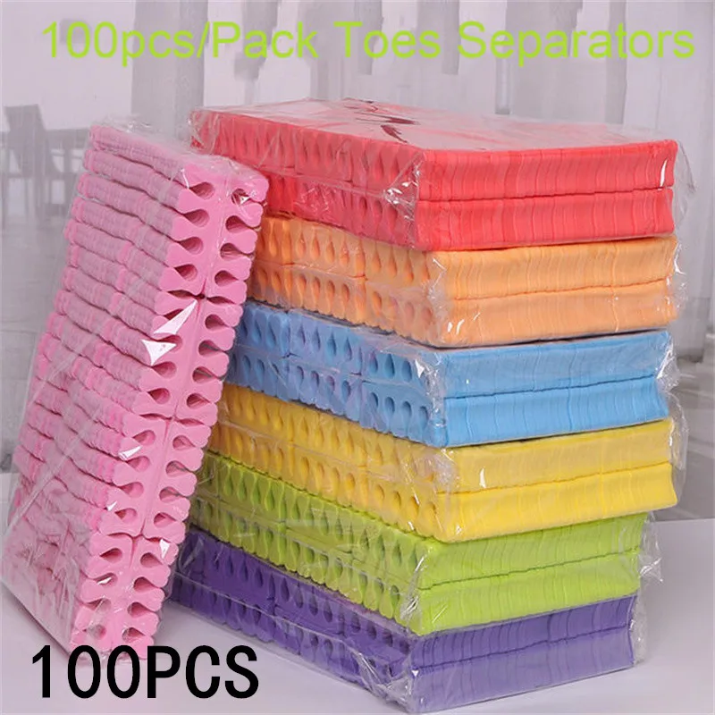50/100PCS Nail Art Toe Separators Fingers Foots Sponge Soft UV Gel Polish Beauty Tools Manicure Pedicure Pack Nail Kits