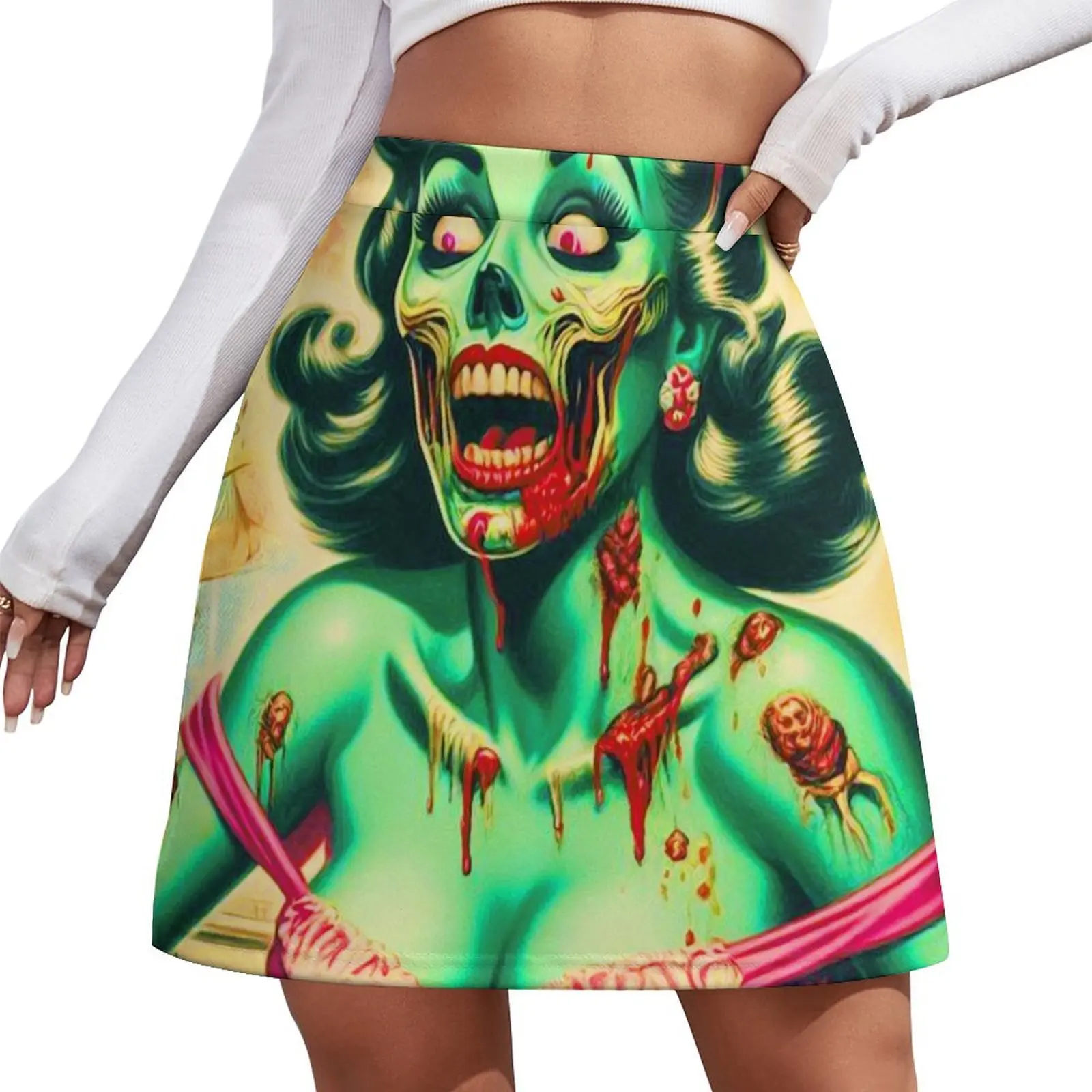 Vintage Zombie Pin-up Mini Skirt kawaii clothes Female dress dress japanese style