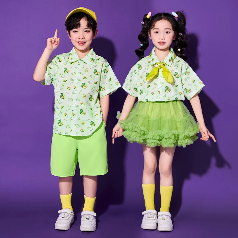 Summer Child sport cool stage street dance pants suit Girl Costume for Boy breakdance student acting attire shirt  perform