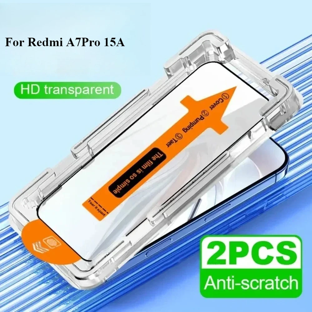 

1-3PCS Dust Free Tempered Glass for Xiaomi Redmi A7pro 15A 15 15C Note 15 14 Pro Easy Install Screen Protector Full Glue Glass