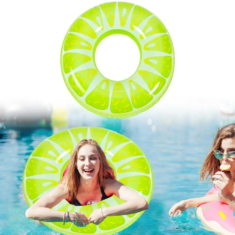 Watermelon Pool Float Watermelon Kiwi Orange Lime Inflatable Fruit Tube Rings Swimming Rings Fun Large Pool Ring Float Portable